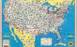 American Airlines System Map 1945